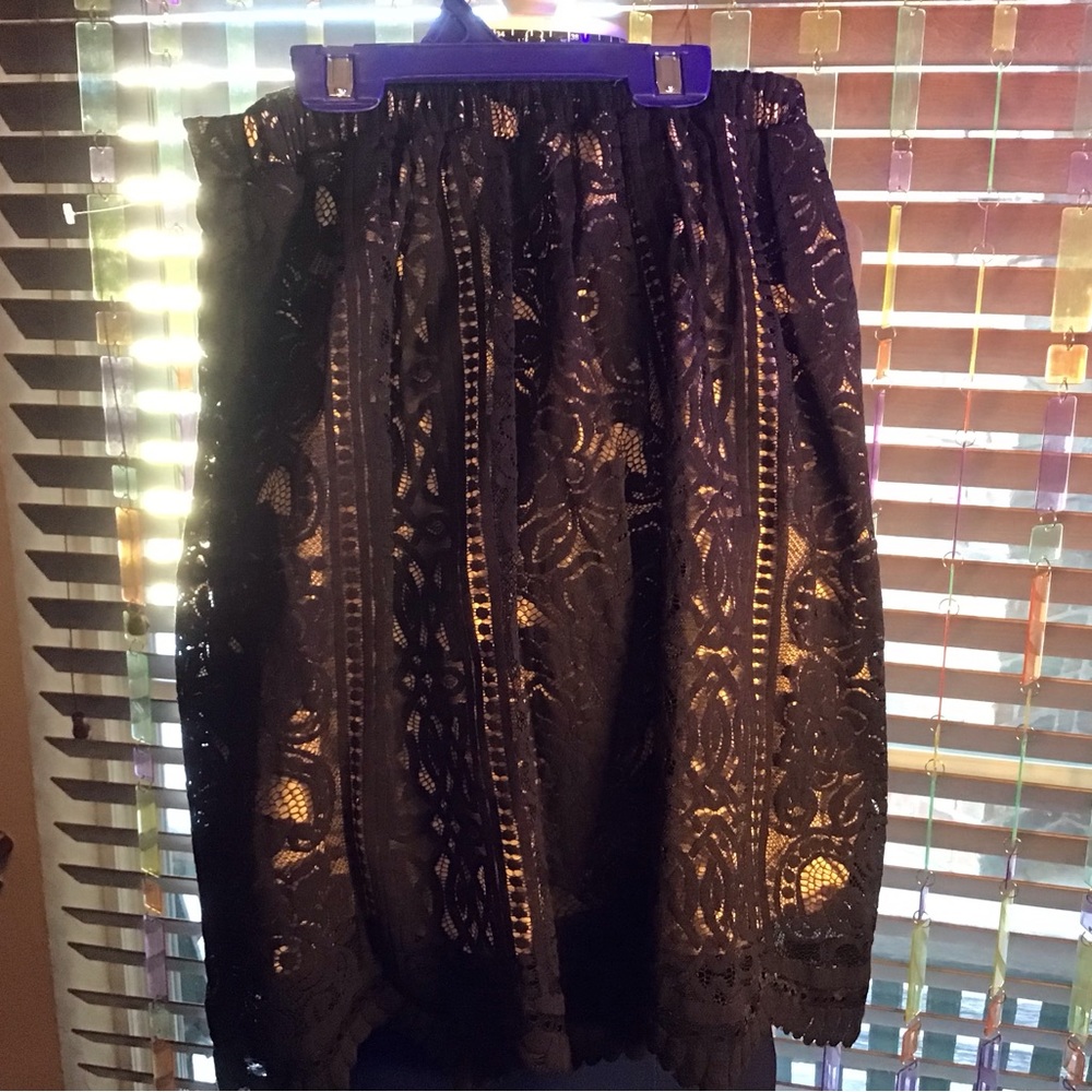 NWT Xhilaration Black Lace & Nude color lined Mini sk…